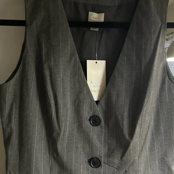 Pinstripe Tailored Vest Dress - Picture 3 of 9